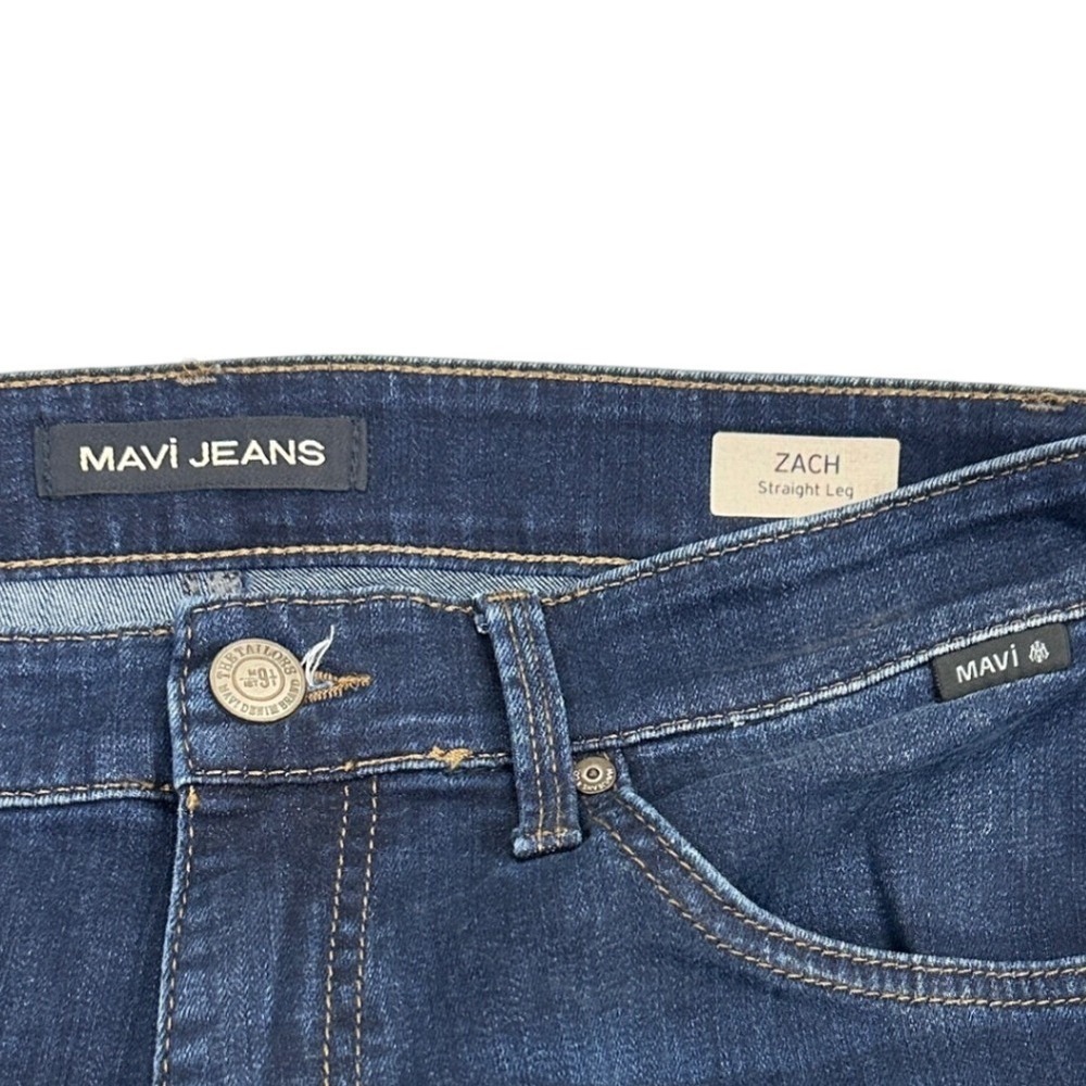 Mavi Zach Jeans Mens 32x32 Blue Straight Leg Stretch Denim (Fits 32x31) - Picture 3 of 12